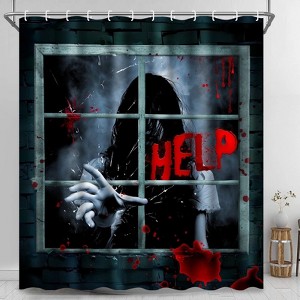LunaLulinlk Halloween Shower Curtain with Hooks - 1 of 4