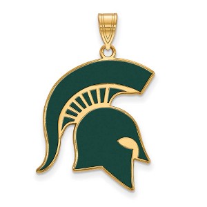 Black Bow Jewelry 14k Yellow Gold Plated Sterling Silver Michigan State Spartans NCAA Extra Large Pendant - 1 of 3
