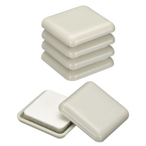 Unique Bargains Plastic Self-adhesive Smooth Square Carpeted Tile Vinyl Sliding Pads - 1 of 4