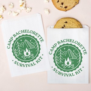 Big Dot of Happiness Camp Bachelorette White Paper Treat Bags, Glamping Bachelorette Individual Greaseproof Paper Sandwich Cookie Bags - 25 Count - 1 of 4