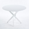Modern Dining Table with Printed Grain Top, Round Patio Table for Garden, Heavy Duty Patio Sturdy Faux Terrazzo Accent Table for Indoor Outdoor - 3 of 4
