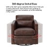 Eulalia 28.74''Wooden Upholstery Wide Genuine Leather Swivel Chair with Swivel Metal Base and  Squared Arms | ARTFUL LIVING DESIGN - 3 of 4