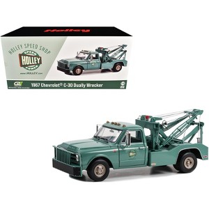 1967 Chevrolet C-30 Dually Wrecker Tow Truck "Holley Speed Shop" Green 1/18 Diecast Model Car by Greenlight - 1 of 3