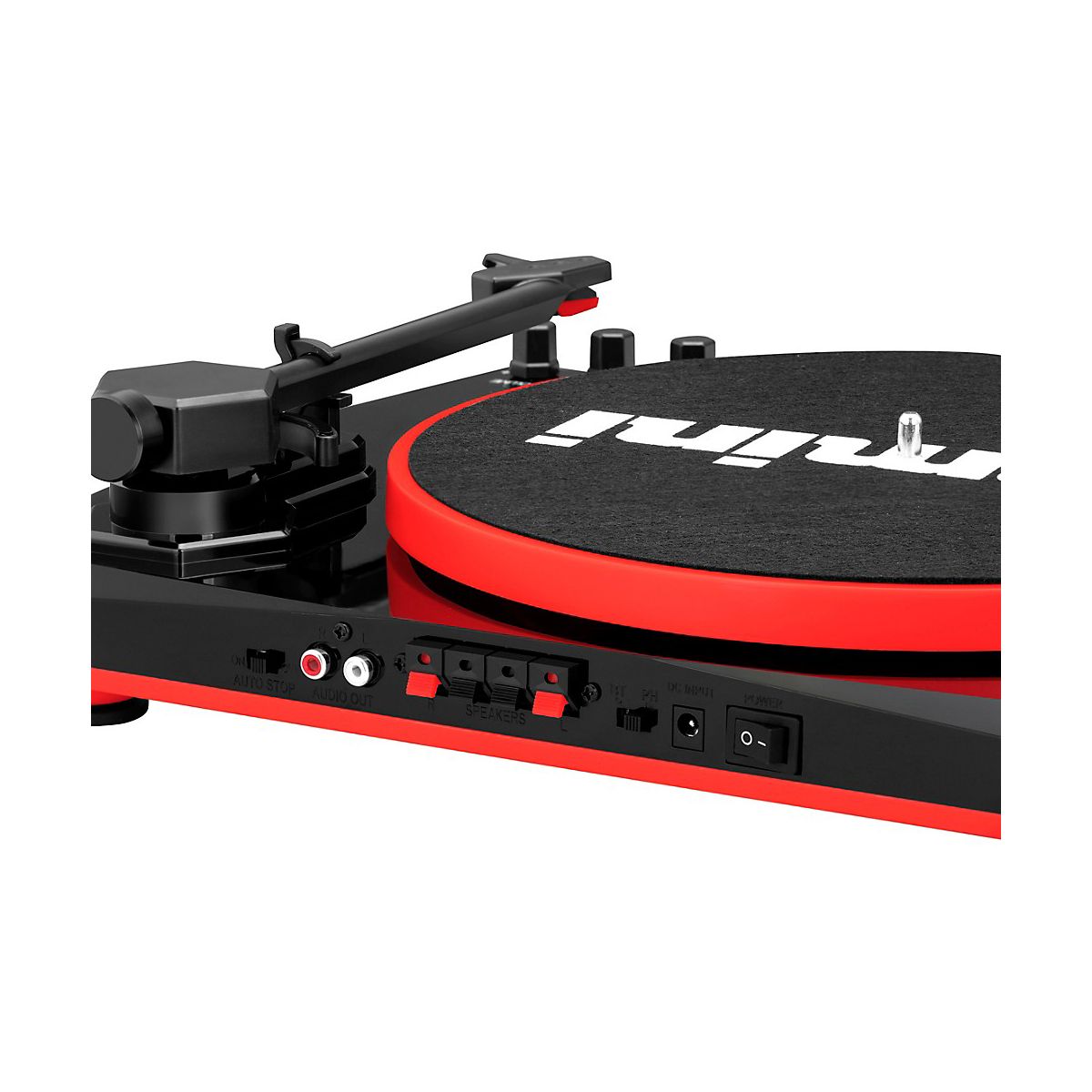 Gemini TT-900BR Vinyl Record Player Turntable With Bluetooth and Dual Stereo Speakers Black/Red - thumbnail 4