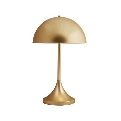 Gold Dome-Shaped 2-Light Iron Table Lamp with Switch Control