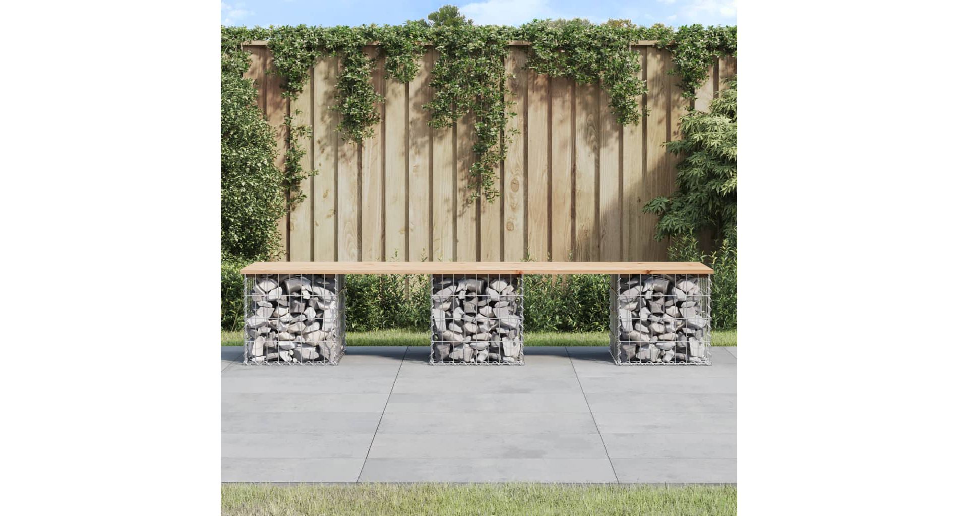 Garden Bench Natural Wood and Silver