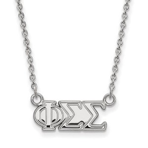 Black Bow Jewelry Sterling Silver Phi Sigma Sigma Greek Life Necklace 18 Inch - 1 of 4