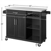 Yaheetech Rolling Storage Kitchen Cart Cabinet with Stainless Steel Top & Storage Shelves - 3 of 4
