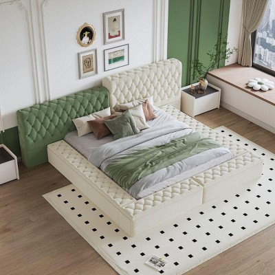 Streamdale Fully Upholstered King Bed with Deep Button Tufting and Storage