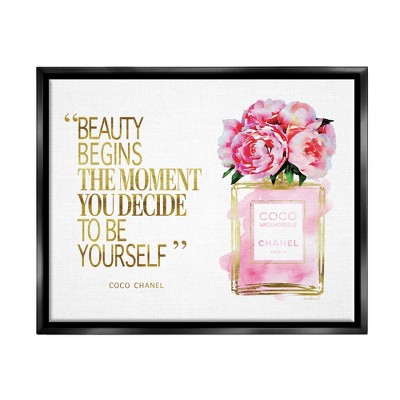 Stupell Industries Fashion Designer Perfume Gold Pink Watercolor Inspirational Word