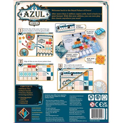 Azul Mini Portable Colorful Tile-Placement Strategy Game