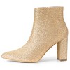 Allegra K Women's Back to College Pointed Toe Chunky Heel Ankle Booties - 3 of 4