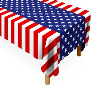 4E’s Novelty 3 Pack Patriotic Table Cloth 54” x 108" for 4th of July Decorations Disposable Tablecloth - 1 of 4