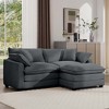 2-Seater Corduroy Mid-Century Modern L-Shaped Sofa with Footrest and Cloud-Like Comfort for Living Room - 2 of 4