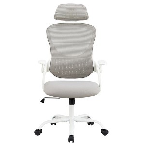 CAVINAS Mesh High Back Office Chair with  Headrest and Flip-up Armrests,Ergonomic Computer Chair with Wheels for Adult,Student - 1 of 4