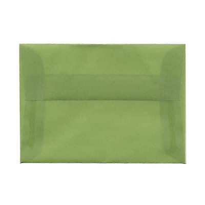 JAM Paper A1 Translucent Vellum Invitation Envelopes 3.625 x 5.125 Leaf Green 1591611