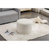 Okak Modern Round Storage Ottoman Bench Vanity Chair Soft Velvet Upholstered Footrest Stool With Wooden Shelving for Couch Bedroom Entrance, Ivory - 2 of 4