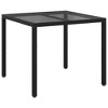 Garden Dining Table Black 35.4" x 35.4" x 29.5" Poly rattan - 2 of 4