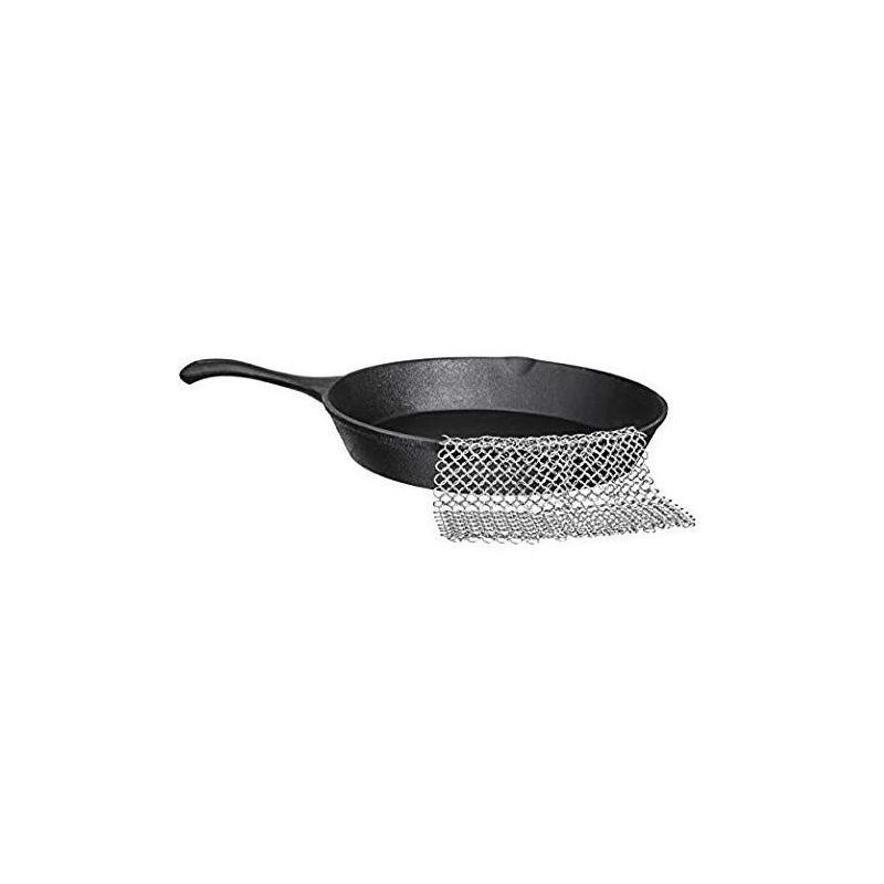 Bruntmor 18/10, 8" x 8" 304 Stainless Steel Chainmail Scrubber, for Cast Iron Pans and Pots and More Cookware, 1 of 3