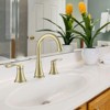 Cobbe 2-Handle 8 inch Widespread Bathroom Sink Faucet Brushed Gold Lavatory Faucet 3 Hole 360° Swivel Spout Vanity Sink Basin Faucets - 3 of 4