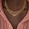 Gold Layered Necklaces for Women - HTUTWOO™ 14K Dainty Gold Chain Necklace Women Trendy Cuban Link Paperclip Chain Toggle Clasp Necklace - 3 of 4
