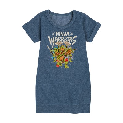 - Teenage Mutant Ninja Turtles - Leo and Brothers Ninja Warriors Graphic Short Sleeve Fleece Dress