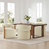 Spruce&Spring Upholstered Dining Chair with Wood Armrests & Hidden Wheels - 3 of 4