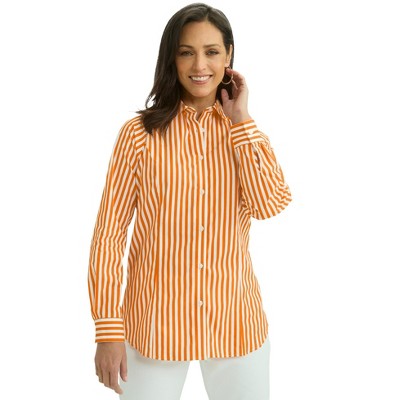 Jessica London Women's Plus Size Wrinkle-Free Stretch Poplin Shirt