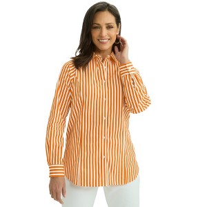 Jessica London Women's Plus Size Wrinkle-Free Stretch Poplin Shirt - 1 of 3