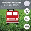 Big Dot of Happiness Fired Up Fire Truck - Yard Sign and Outdoor Lawn Decorations - Firefighter Baby Shower or Birthday Party Yard Signs - Set of 8 - 3 of 4