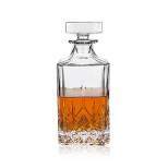 Viski Admiral 30 oz Liquor Decanter - Crystal Glass Liquor Dispenser for Whisky, Bourbon, Tequila, Brandy - Gift for Liquor Lovers, Clear