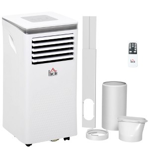 HOMCOM 8000 BTU Mobile Portable Air Conditioner for Home Office Cooling, Dehumidifier, and Ventilating with Remote Control, White - 1 of 4