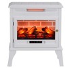 HOMCOM 24" Electric Fireplace Stove, Freestanding Fireplace Heater with Realistic Flame, Overheating Safety System, 1000W/1500W - 4 of 4