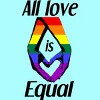 Adult Design By Humans Love is Equal Holding Hands Pride Flag By dnlribeiro88 Racerback Tank Top - 2 of 2