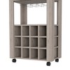 Kitchen Cart with Twelve Wine Cubbies and Four Legs - 4 of 4
