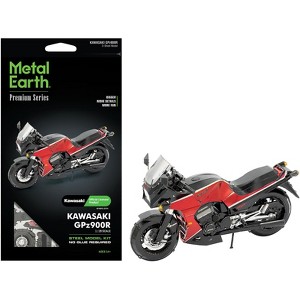 Model Kit Kawasaki GPz900R Motorcycle Red and Black (Challenging Difficulty) Steel Model by Metal Earth - 1 of 4