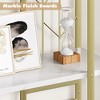 Gold Bookshelf Modern Bookcase 70"in Standing Shelf White Gold Storage Rack - image 4 of 4