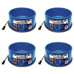 Farm Innovators 60 Watt Premium Plastic Heated Pet Water Bowl with Advanced Thermostatic Control for Large Dogs and Cats, 4 Pack, Blue, - 1 of 4
