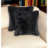 HomeRoots Set of Two 18" Black Sheepskin Throw Pillows - 2 of 4