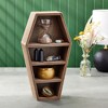 Juvale Coffin Shaped Shelf, Spooky Gothic Home Decor for Tabletop, Bookshelf, Bathroom, Bedroom, Brown, 7.7x14x3.15 in - 2 of 4