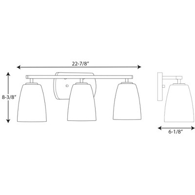 Antique Bronze 3-Light Bath Vanity with Etched Glass Shades