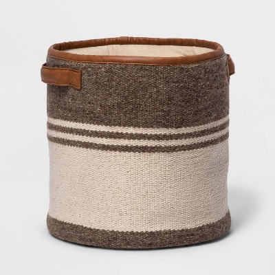 Hand Woven Cotton Wool Basket Natural - Threshold™
