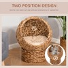 Whisen 23.5" Handwoven Elevated Cat Bed & Pet Beds, Cat Basket Bed with Soft Cushion & Cat Egg Chair Shape - 3 of 4