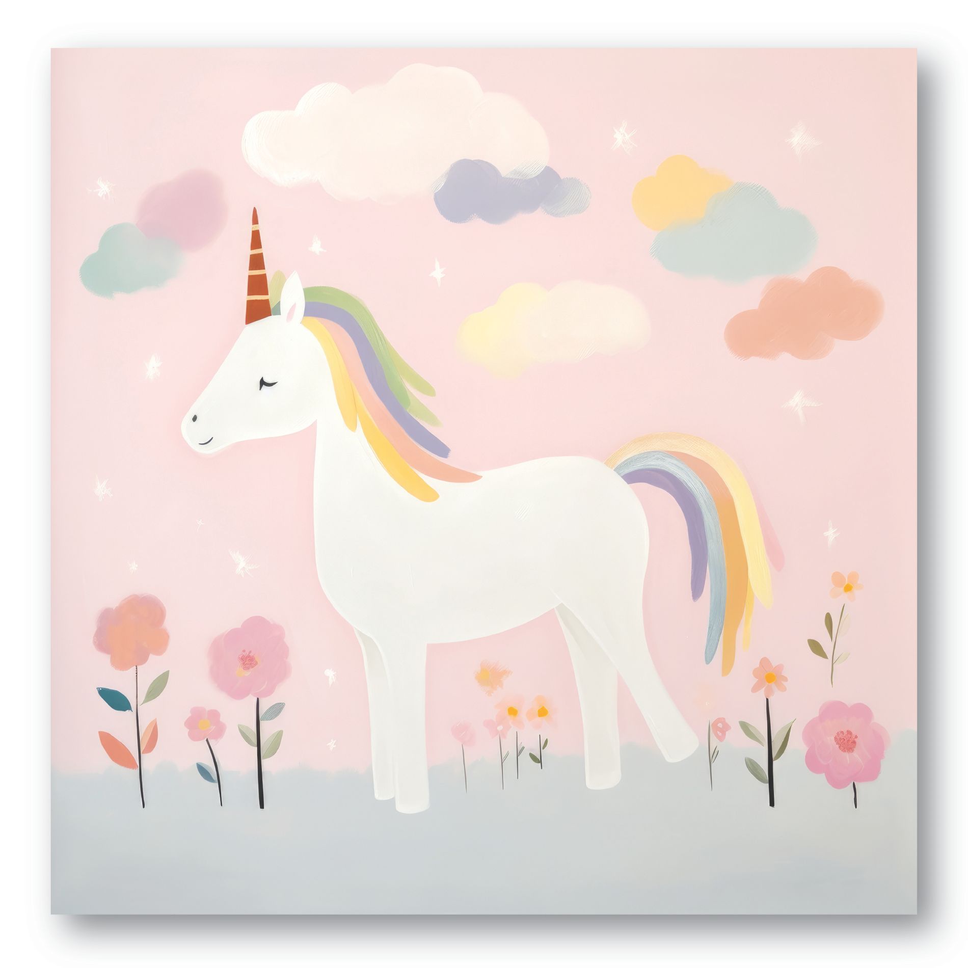 Courtside Market Pink Unicorn Dreams II 16x16 Gallery-Wrapped Canvas