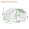 Metal Chicken Coop, Large Chicken Run with Double Door and Upgrade Tri-Supporting,  Chicken Runs for Yard with Cover, Outdoor Poultry Pen - 3 of 4
