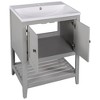 NicBex 24" Bathroom Storage Cabinet with Sink Bathroom Cabinets with 2 Spacious Cabinet Doors, 1 Open Shelf for Bathroom, Gray - 2 of 4