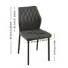 VYNXARIA Dark Grey PU Leather Dining Chairs Set of 4 Faux Leather Dining Chairs Living Room Chair Modern Kitchen Armless Side Chair with Metal Legs - 4 of 4