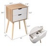 Sevobal Nightstands 2 Set Of Double Draw Nightstand With Drawers, Open Compartment, Elegant And Simple Design, White, 15.87"*11.81"*28.15" - 3 of 4