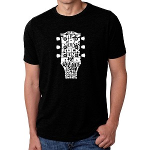 LA Pop Art Men's Premium Blend Word Art T-shirt - Guitar Head Music Genres Black Small - 1 of 4