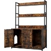 Acekool 52" Hidden Cat Litter Cabinet - 2 Shelves, Scratch Pad & Odor Control - 3 of 4